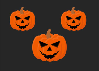 halloween pumpkin set vector illustration