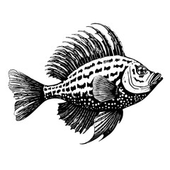 Fish Sea under Water Depth Manta Ray Tattoo Print Stamp