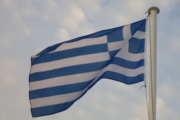 flag of Greece waving against sky