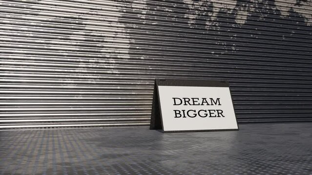 Modellazione 3D e video di parete in metallo con tablet e DREAM BIGGER