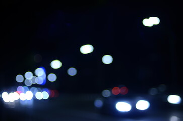 Blurred view of night city