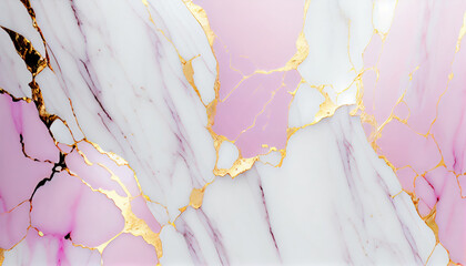 Marble Background. White Pink Marbled Texture with Gold Veins. Abstract luxury background for Wallpaper, Banner, invitation
