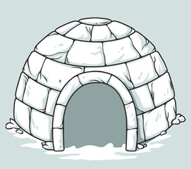 Snow igloo, seasonal build or winter ice shelter during for sleeping © Casoalfonso