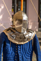 Iron Silver Full Face Medieval Helmet