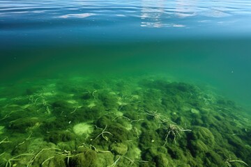 Fototapeta na wymiar thick, green, and lifeless seawater