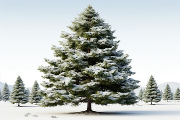 Fototapeta premium Christmas tree on white background. Generative Ai.