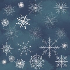 set of snowflakes