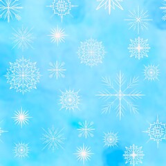 snowflakes on blue background