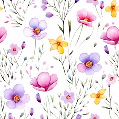 Delikatne kwiaty akwarelowe