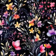 Kolorowe kwiaty nocą