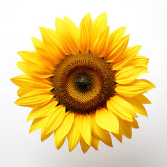 sunflower isolated on a white background. one yellow flower.