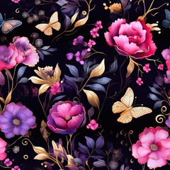 Kolorowe kwiaty nocą