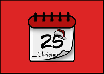 Calendar dated December 25th, the time when Christmas is celebrated·