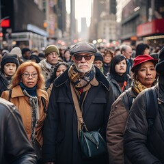 people on the streets of a big city