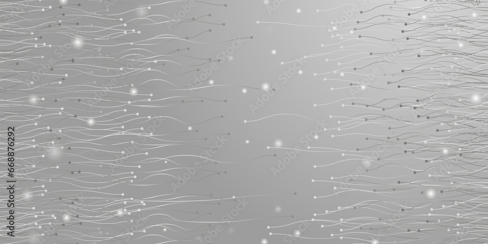 Poster neural networks, technology and science. abstract neural connections on grey background. technologic