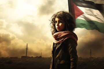 Palestinian demonstrators fighting for their country - obrazy, fototapety, plakaty