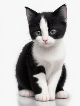 cute black and white kitten photo