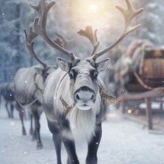 christmas deer in the snow