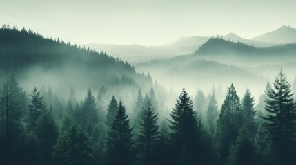 A forest filled with lots of green trees. Generative AI. - Powered by Adobe
