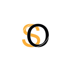 Minimalist abstract letter SO logo