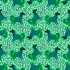 Cartoon magic animals seamless gradient unicorn pattern for wrapping paper and fabrics and linens and kids