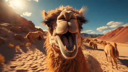 Foto op Plexiglas Camel smiling in the desert © Daniel