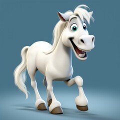 a cartoon horse with long mane and tail
