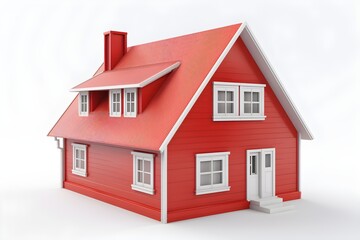 a red and white house