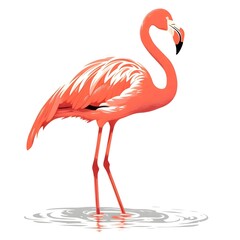 a flamingo standing in water