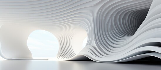 AI rendering of a parametric interior with a black and white color scheme and a window - obrazy, fototapety, plakaty