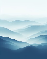 Fototapeta premium a blue mountains with fog