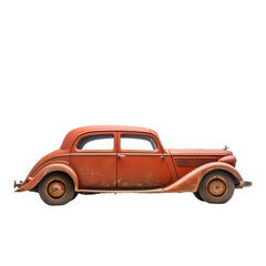 Fototapeta premium vintage toy car isolated on white background