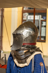 Iron Silver Full Face Medieval Helmet