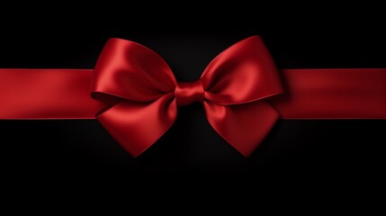 a red bow on a black background