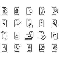 Cell Phone Activities Icons vector design