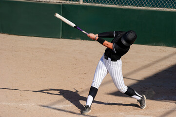 Softball Baseball Player Athlete Hitting Batting Playing Action