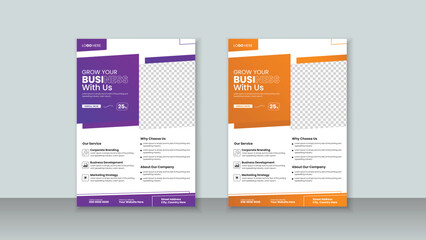 Corporate business flyer template in two colors, layout design for business flyer or leaflet
