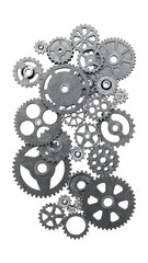 interconnected gear cog isolated transparent PNG