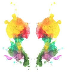 Watercolor abstract ink blots forming a symmetrical composition © Margarita Chepurina