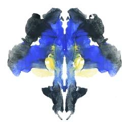Watercolor abstract ink blots forming a symmetrical composition © Margarita Chepurina