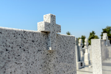 Fototapeta na wymiar Cemetery Gravestones