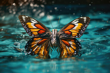 Fototapeta na wymiar Butterfly Stroke in a pool