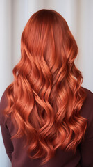Fryzura - piękne pofalowane i długie włosy kobiety w kolorze rudym