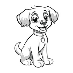 Vector children's coloring book dog coloring book animal outline vector illustration