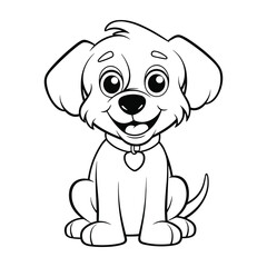 Vector children's coloring book dog coloring book animal outline vector illustration