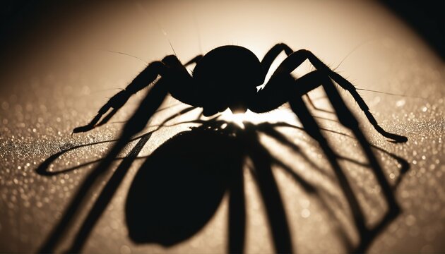 Bed tick or spider shadow: Concept of parasitic insects in the home at night