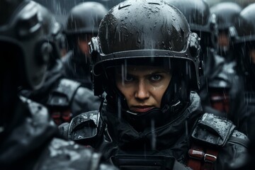 Riot police officers