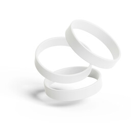  3D illustration. Wristband mockup isolated on white background
