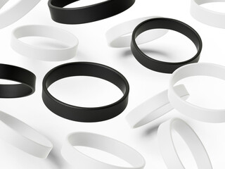 3D illustration. Wristband mockup isolated on white background - obrazy, fototapety, plakaty