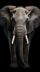 Elefante em fundo preto 